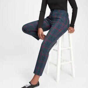 Slim Ankle Plaid Pants